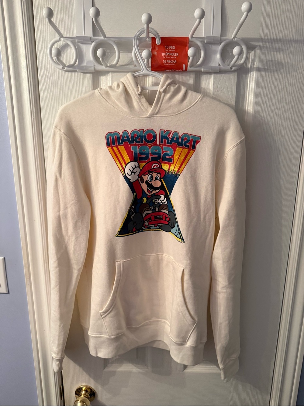 Old Navy Cream Mario Kart 1992 Graphic Hoodie